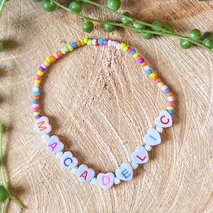 Macadelic | Mac Miller Inspired Beaded Bracelet | Heart Letters | Stretch Fit